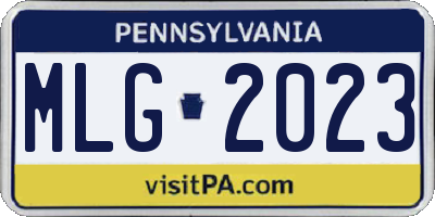 PA license plate MLG2023