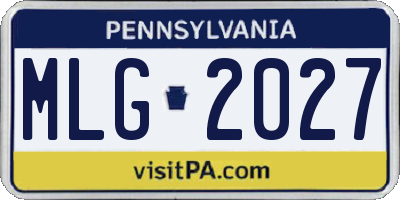 PA license plate MLG2027