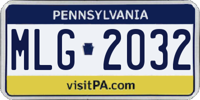 PA license plate MLG2032