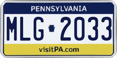PA license plate MLG2033