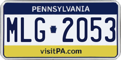 PA license plate MLG2053