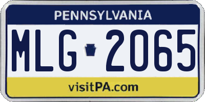 PA license plate MLG2065