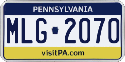 PA license plate MLG2070