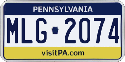 PA license plate MLG2074