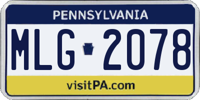 PA license plate MLG2078