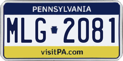 PA license plate MLG2081
