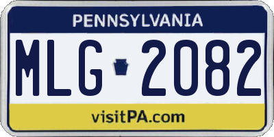 PA license plate MLG2082