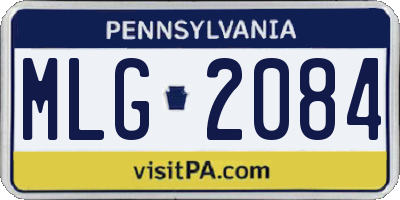PA license plate MLG2084