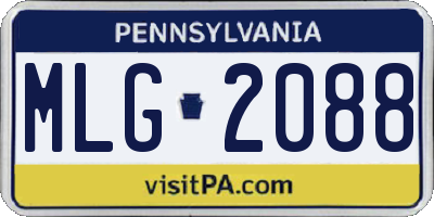 PA license plate MLG2088