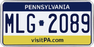 PA license plate MLG2089