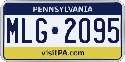 PA license plate MLG2095