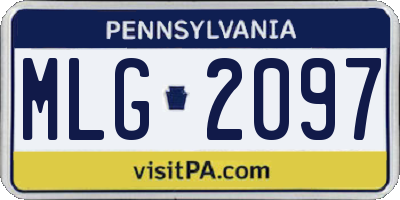 PA license plate MLG2097