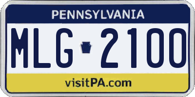 PA license plate MLG2100