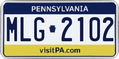 PA license plate MLG2102
