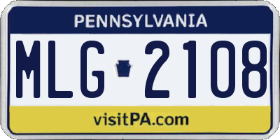 PA license plate MLG2108