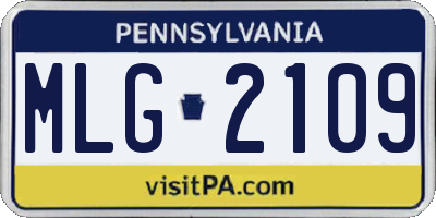 PA license plate MLG2109