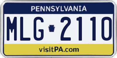 PA license plate MLG2110