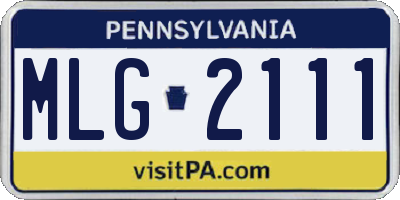 PA license plate MLG2111