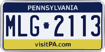 PA license plate MLG2113