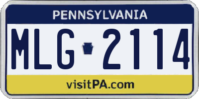 PA license plate MLG2114