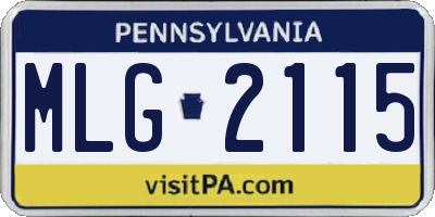 PA license plate MLG2115