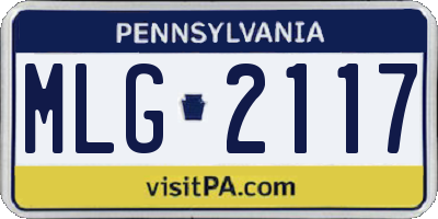 PA license plate MLG2117