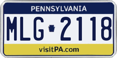PA license plate MLG2118