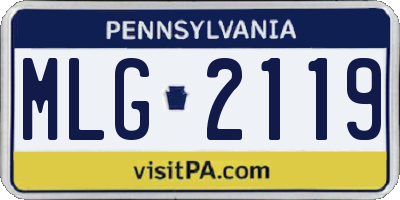 PA license plate MLG2119