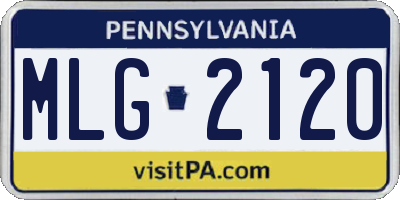 PA license plate MLG2120