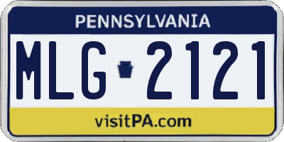 PA license plate MLG2121