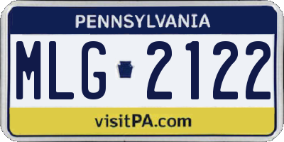PA license plate MLG2122