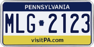 PA license plate MLG2123