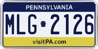 PA license plate MLG2126