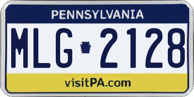 PA license plate MLG2128