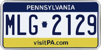 PA license plate MLG2129