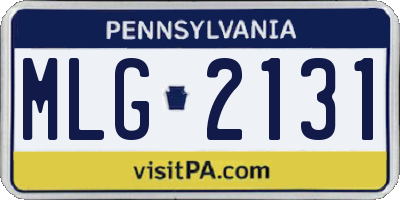 PA license plate MLG2131