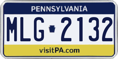 PA license plate MLG2132