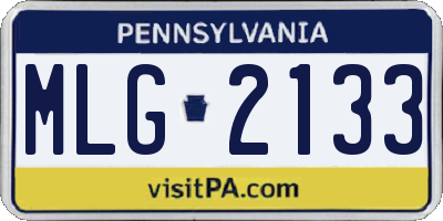 PA license plate MLG2133
