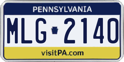 PA license plate MLG2140