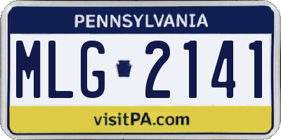 PA license plate MLG2141