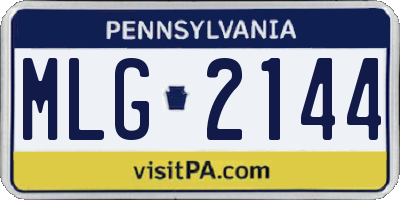 PA license plate MLG2144