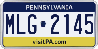 PA license plate MLG2145