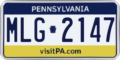 PA license plate MLG2147