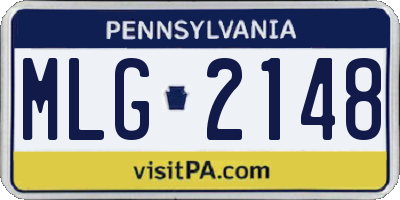 PA license plate MLG2148