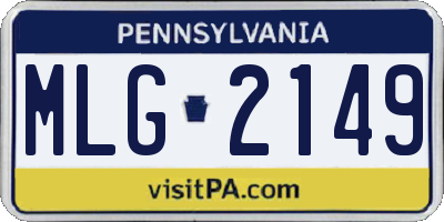 PA license plate MLG2149