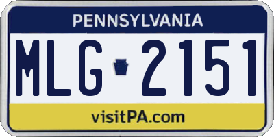 PA license plate MLG2151