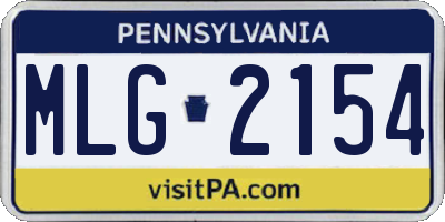 PA license plate MLG2154