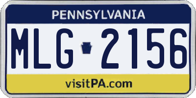 PA license plate MLG2156
