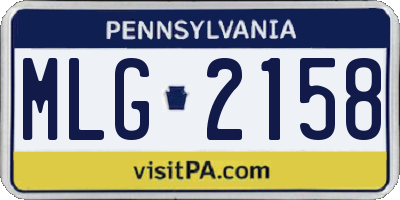 PA license plate MLG2158