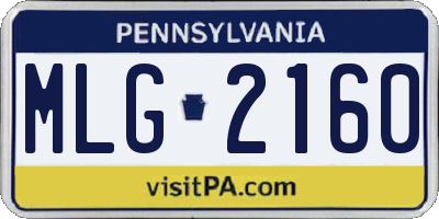 PA license plate MLG2160